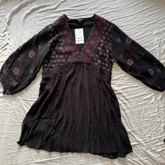 NWT DESIGUAL Boho Dress 100% Viscose - Picture 6 of 6